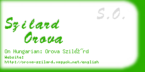 szilard orova business card